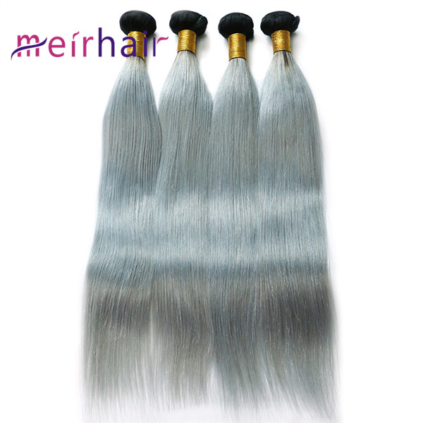 Ombre Human Hair Extensions TB Gray